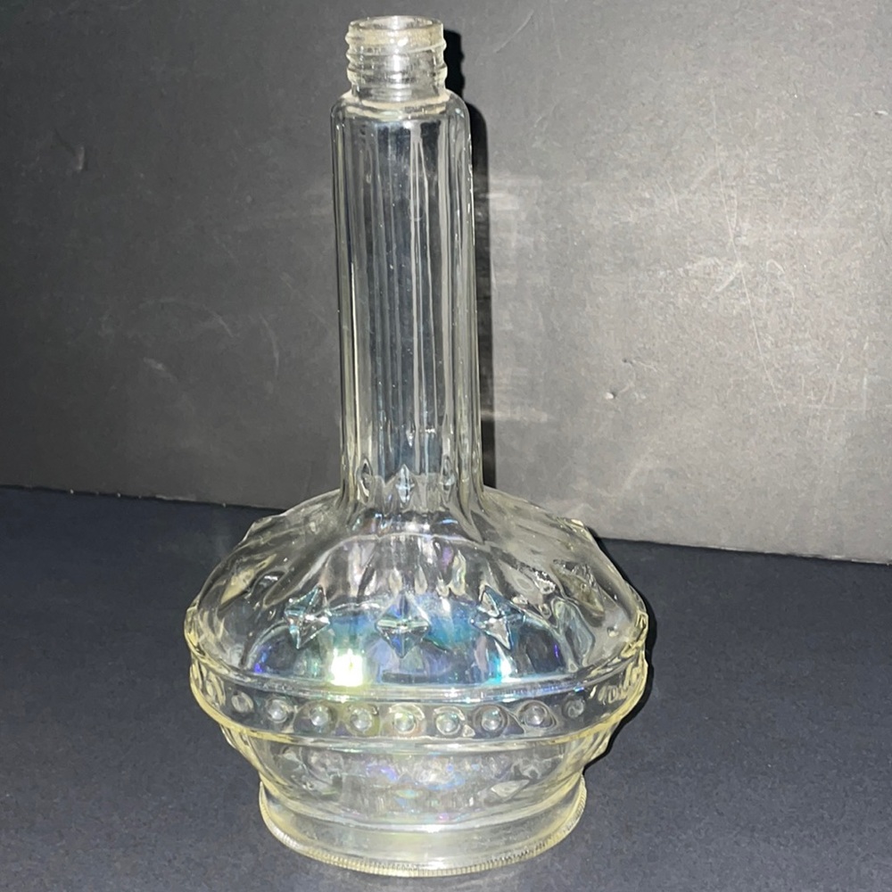 Vintage Glass Decorative Liquor Bottle Embossed Barware Collectibles